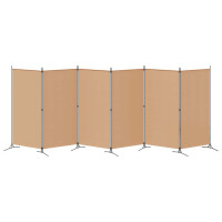 Produktbild för 6-panelers rumsavdelare Beige 520 x 180 cm Tyg