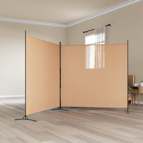 vidaXL 2-Panel Rumsavskiljare Beige 348 x 180 cm Tyg - Rumsavdelare