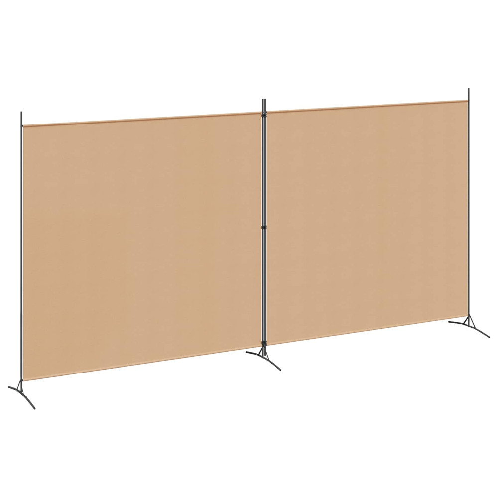 Produktbild för 2-Panel Rumsavskiljare Beige 348 x 180 cm Tyg