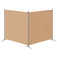 Produktbild för 2-Panel Rumsavskiljare Beige 348 x 180 cm Tyg