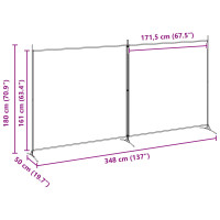 Produktbild för 2-Panel Rumsavskiljare Beige 348 x 180 cm Tyg