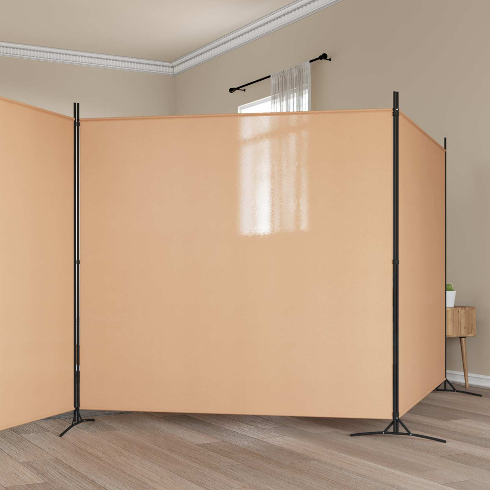 Produktbild för 4-panelig rumsavskiljare Beige 525 x 180 cm Tyg