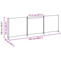 Produktbild för 4-panelig rumsavskiljare Beige 525 x 180 cm Tyg