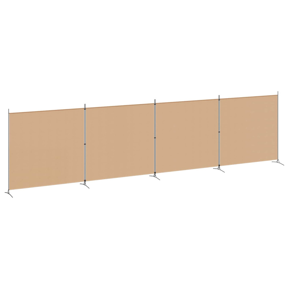 Produktbild för 4-panelig rumsavskiljare Beige 698 x 180 cm Tyg