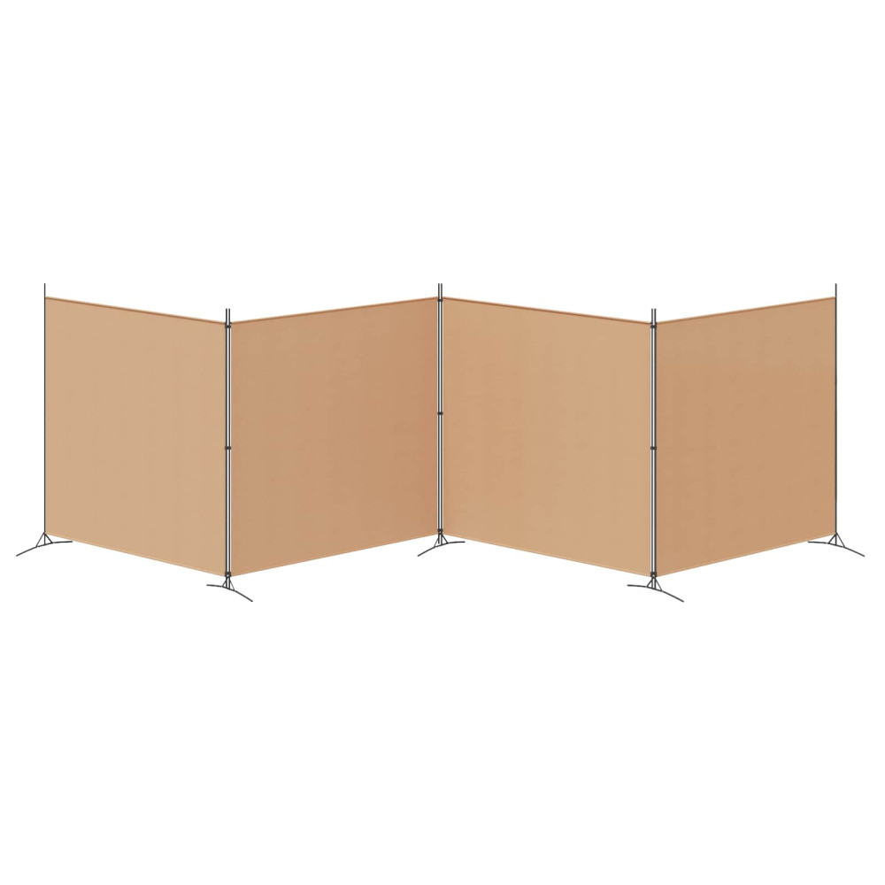 Produktbild för 4-panelig rumsavskiljare Beige 698 x 180 cm Tyg