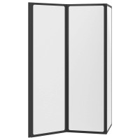 Produktbild för Fällbar duschvägg Svart och Full Frost 132 x 2 x 140 cm