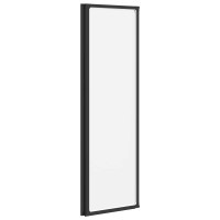 Produktbild för Fällbar duschvägg Svart och Full Frost 132 x 2 x 140 cm