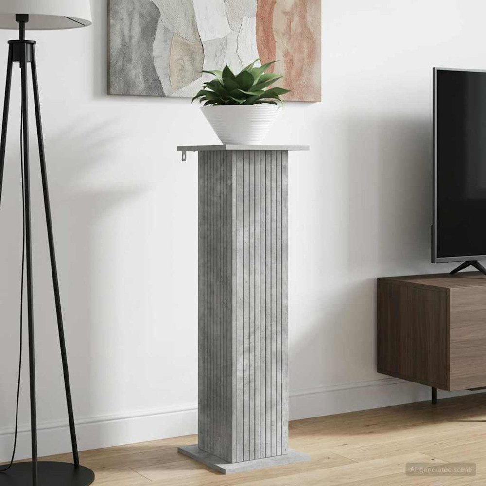 Produktbild för Växtställ Betonggrå 30,5 x 30 x 100,5 cm Konstruerat trä