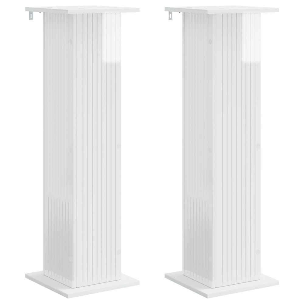 Produktbild för Växtställ 2 pcs Vit högglans 30,5 x 30 x 100,5 cm