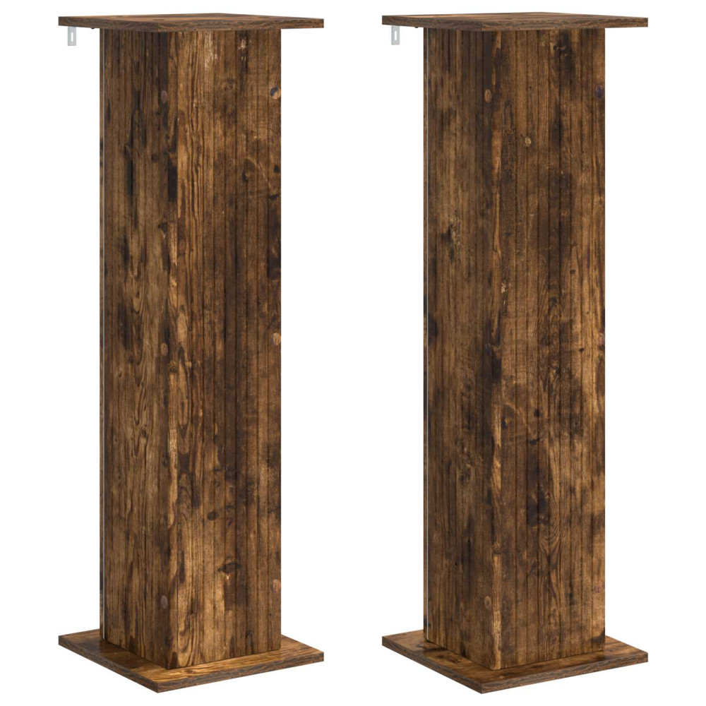 Produktbild för Växtställ 2 pcs Rökt ek 30,5 x 30 x 100,5 cm Konstruerat trä