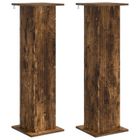 Produktbild för Växtställ 2 pcs Rökt ek 30,5 x 30 x 100,5 cm Konstruerat trä