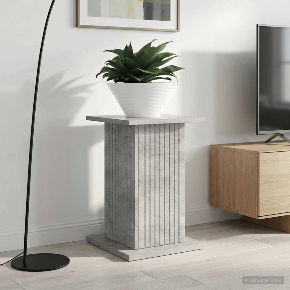 Produktbild för Växtställ Betonggrå 30,5 x 30 x 43 cm Konstruerat trä