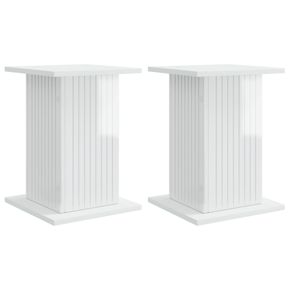Produktbild för Växtställ 2 pcs Vit högglans 30,5 x 30 x 43 cm Konstruerat trä