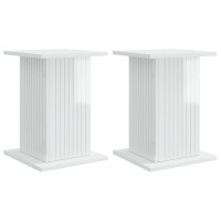 Produktbild för Växtställ 2 pcs Vit högglans 30,5 x 30 x 43 cm Konstruerat trä
