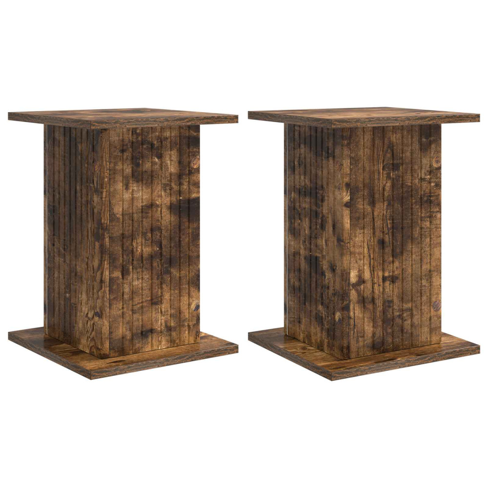 Produktbild för Växtställ 2 pcs Rökt ek 30,5 x 30 x 43 cm Konstruerat trä