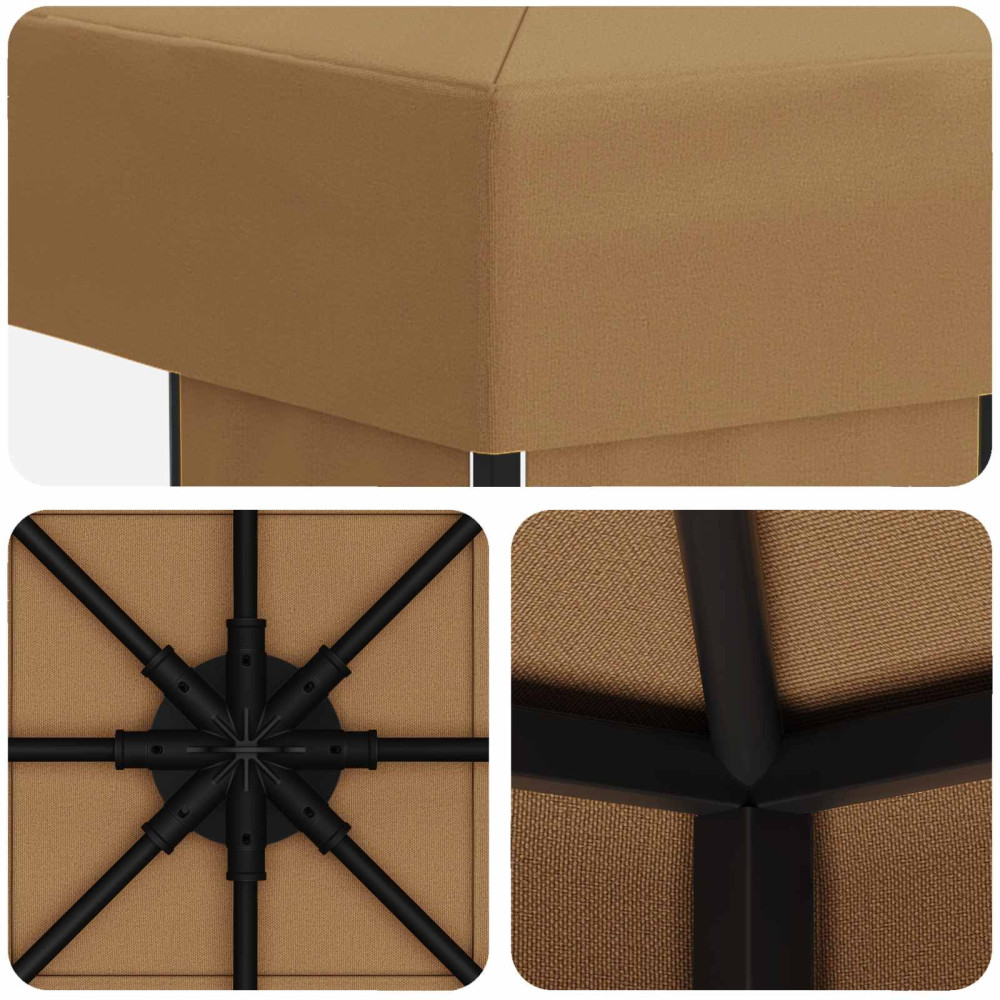 Produktbild för Paviljong 3 x 3 m Beige Polyester och Stål 190 gsm