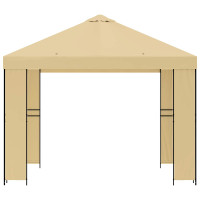 Produktbild för Paviljong 3 x 3 m Gräddvit Polyester och Stål 190 gsm