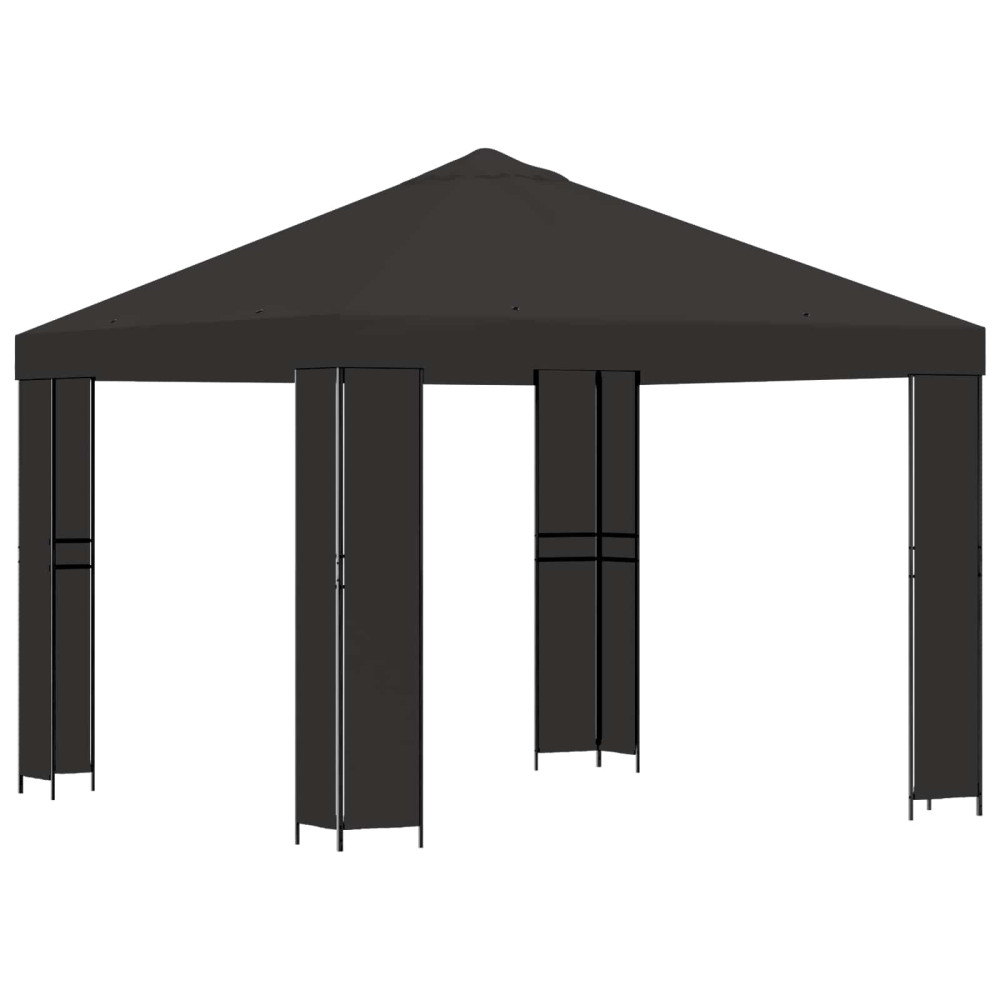 Produktbild för Paviljong 3 x 3 m Antracit Polyester och Stål 190 gsm