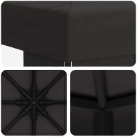 Produktbild för Paviljong 3 x 3 m Antracit Polyester och Stål 190 gsm
