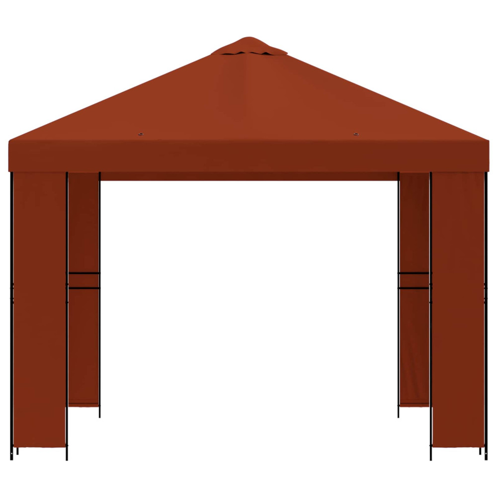 Produktbild för Paviljong 3 x 3 m Terracotta Polyester och Stål 190 gsm