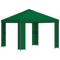 Produktbild för Paviljong 3 x 3 m Grön Polyester och Stål 190 gsm