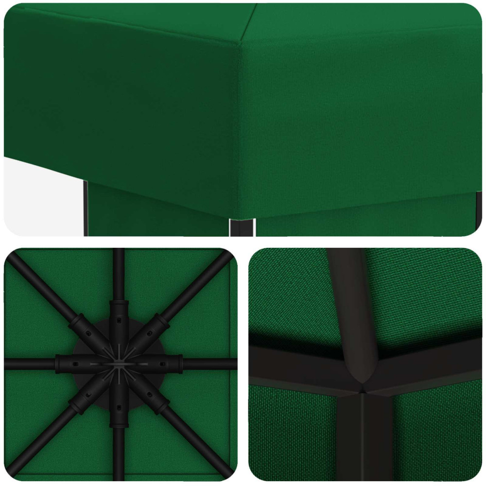 Produktbild för Paviljong 3 x 3 m Grön Polyester och Stål 190 gsm