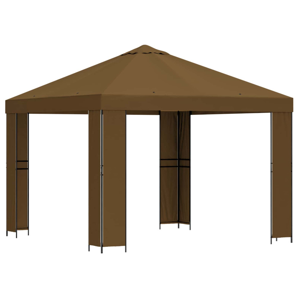 Produktbild för Paviljong 3 x 3 m Taupe Polyester och Stål 190 gsm