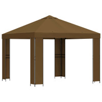 Produktbild för Paviljong 3 x 3 m Taupe Polyester och Stål 190 gsm