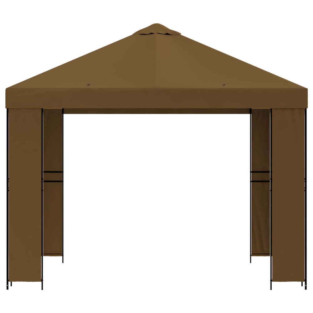 Produktbild för Paviljong 3 x 3 m Taupe Polyester och Stål 190 gsm