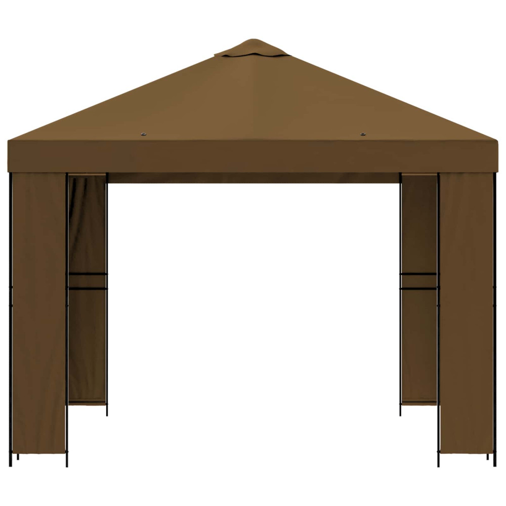 Produktbild för Paviljong 3 x 3 m Taupe Polyester och Stål 190 gsm