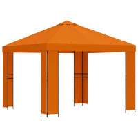 Produktbild för Paviljong 3 x 3 m Orange Polyester och Stål 190 gsm
