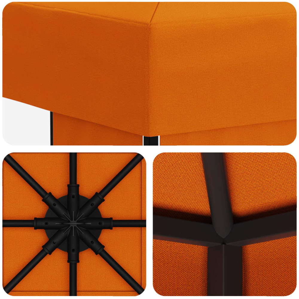 Produktbild för Paviljong 3 x 3 m Orange Polyester och Stål 190 gsm