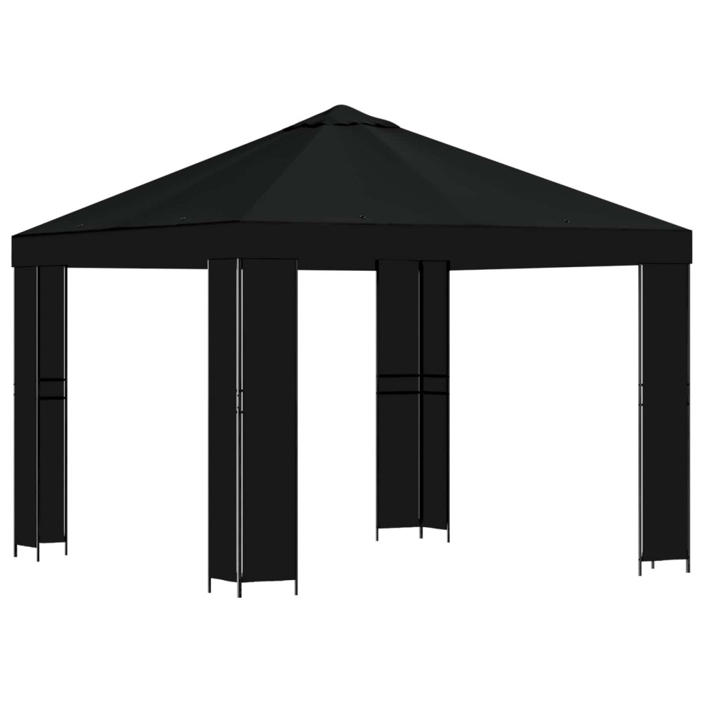 Produktbild för Paviljong 3 x 3 m Svart Polyester och Stål 190 gsm