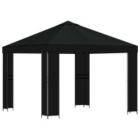 Produktbild för Paviljong 3 x 3 m Svart Polyester och Stål 190 gsm