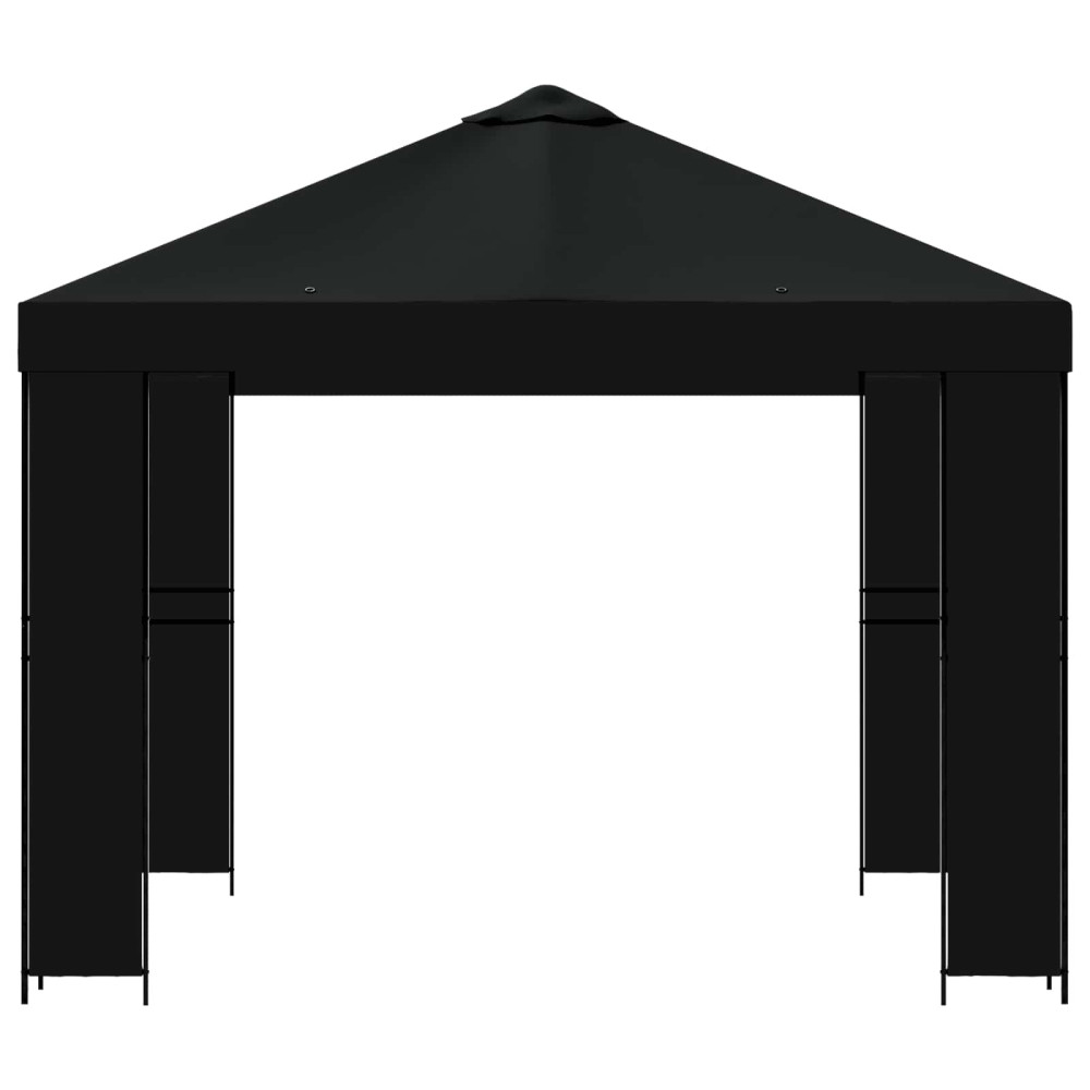 Produktbild för Paviljong 3 x 3 m Svart Polyester och Stål 190 gsm
