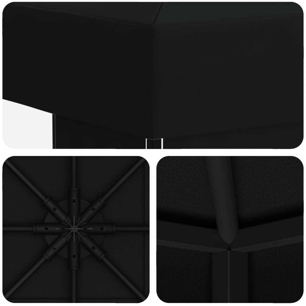 Produktbild för Paviljong 3 x 3 m Svart Polyester och Stål 190 gsm