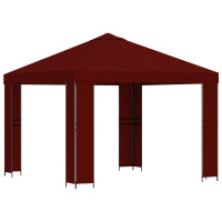 Produktbild för Paviljong 3 x 3 m Vinröd Polyester och Stål 190 gsm