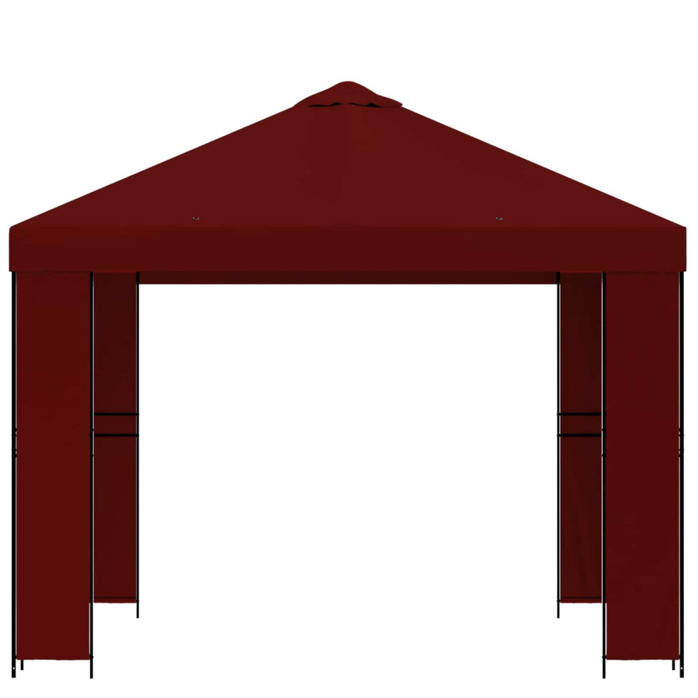 Produktbild för Paviljong 3 x 3 m Vinröd Polyester och Stål 190 gsm