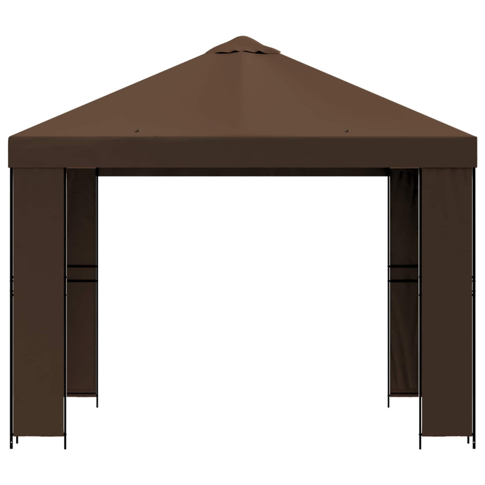 Produktbild för Paviljong 3 x 3 m Brun Polyester och Stål 190 gsm