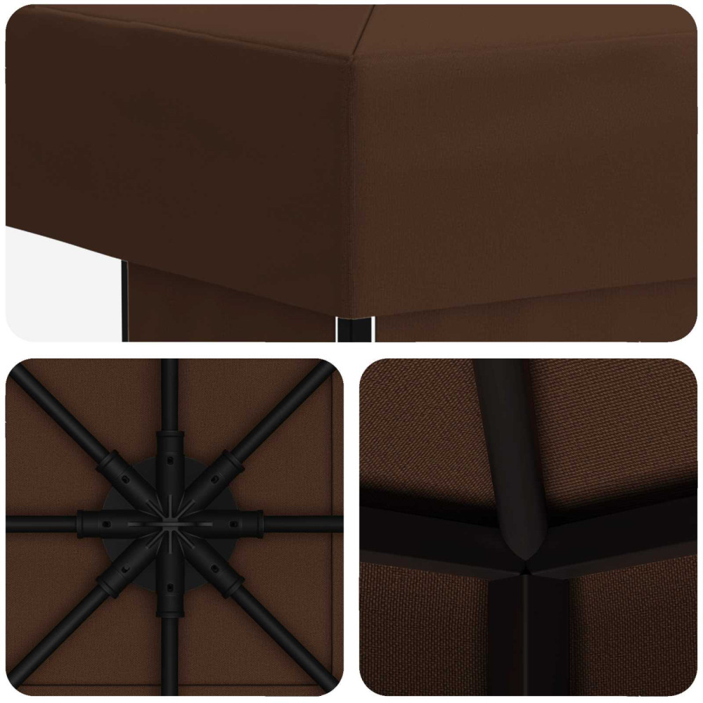 Produktbild för Paviljong 3 x 3 m Brun Polyester och Stål 190 gsm