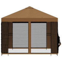 Produktbild för Trädgårdsgazebo med sidoväggar 3 x 3 m Beige Polyester och Stål