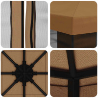 Produktbild för Trädgårdsgazebo med sidoväggar 3 x 3 m Beige Polyester och Stål