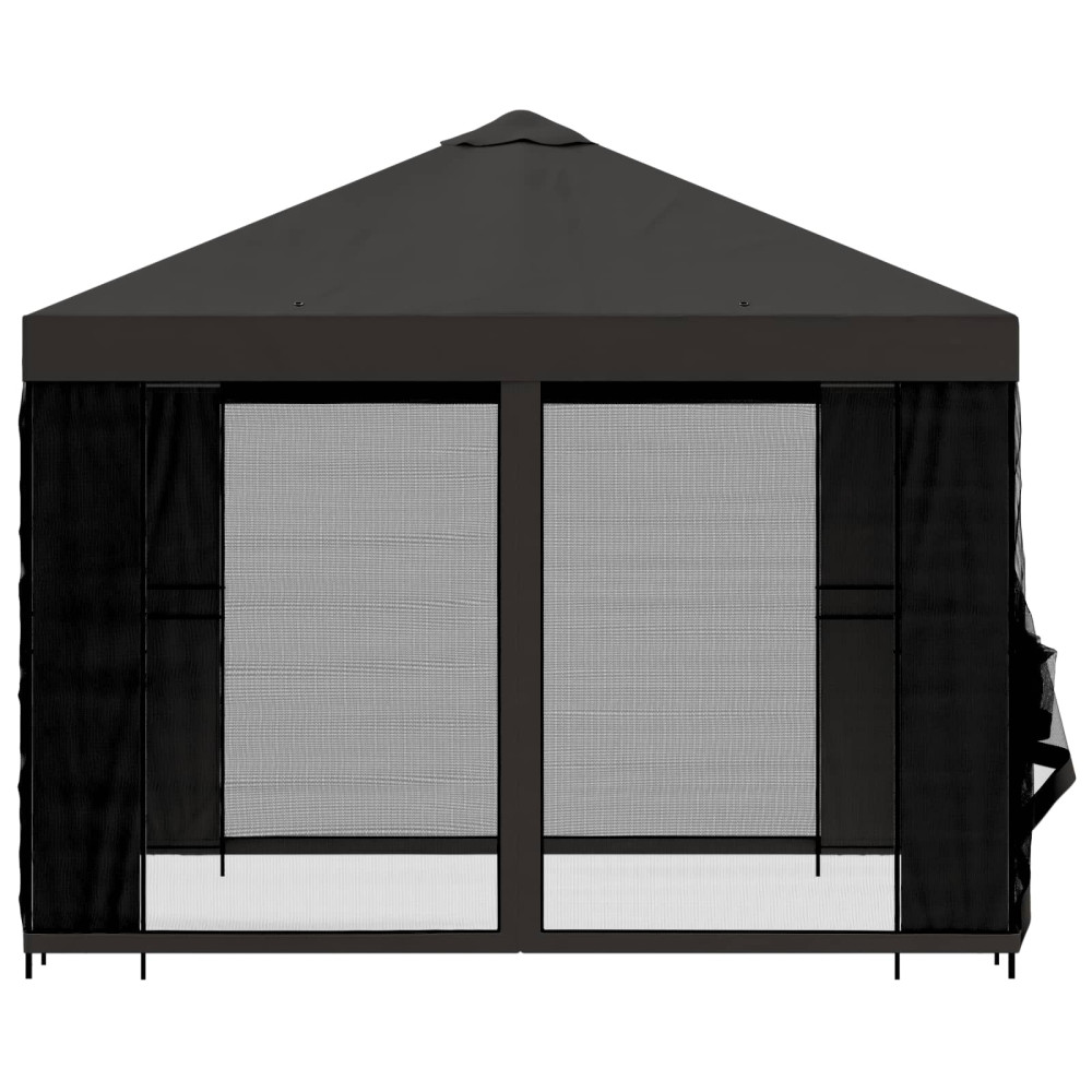 Produktbild för Trädgårdsgazebo med sidoväggar 3 x 3 m Antracit