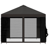Produktbild för Trädgårdsgazebo med sidoväggar 3 x 3 m Antracit