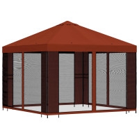 Produktbild för Trädgårdsgazebo med sidoväggar 3 x 3 m Terracotta