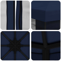 Produktbild för Trädgårdsgazebo med sidoväggar 3 x 3 m Blå Polyester och Stål