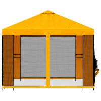 Produktbild för Trädgårdsgazebo med sidoväggar 3 x 3 m Gul Polyester och Stål