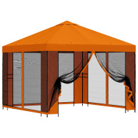 Produktbild för Trädgårdsgazebo med sidoväggar 3 x 3 m Orange