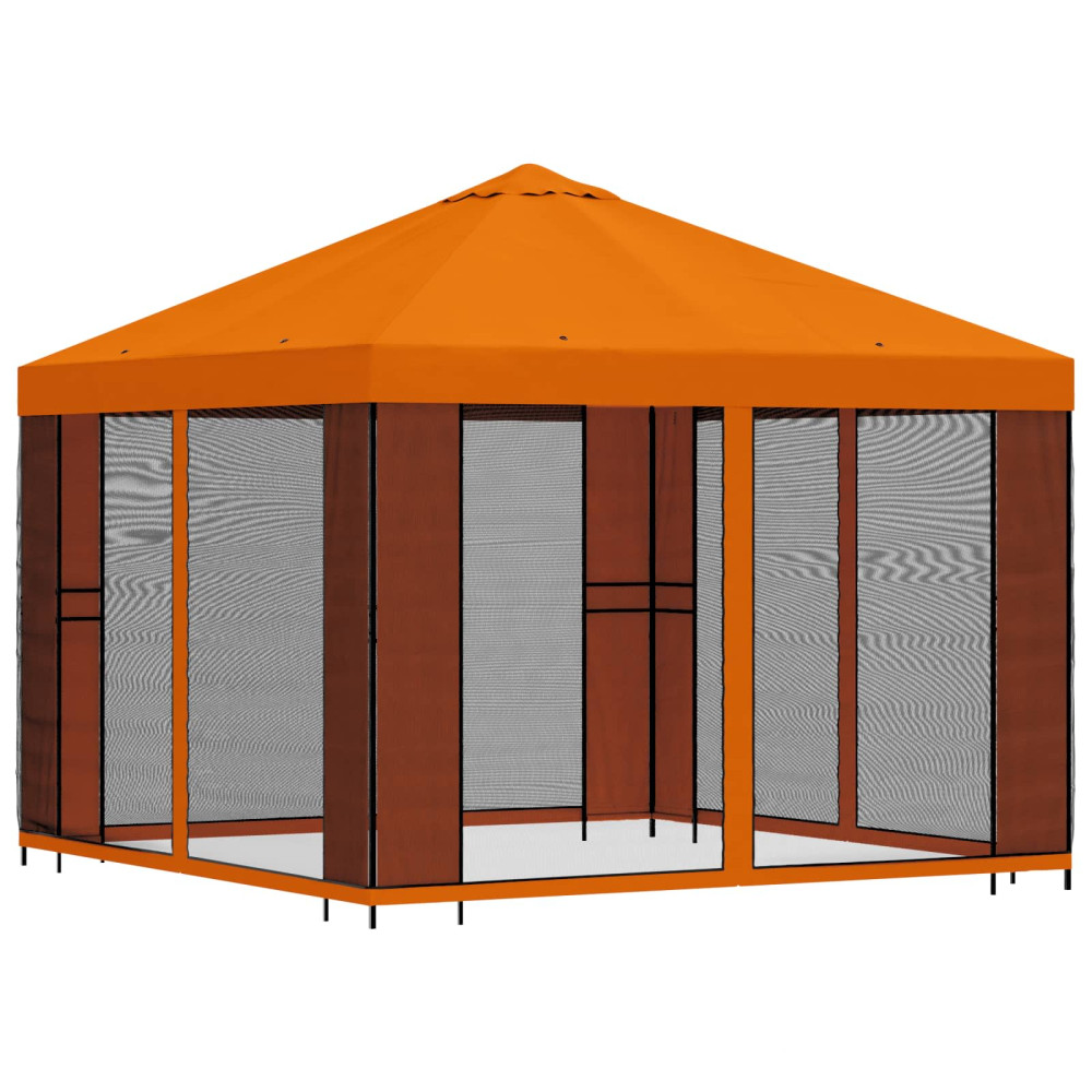 Produktbild för Trädgårdsgazebo med sidoväggar 3 x 3 m Orange