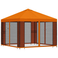 Produktbild för Trädgårdsgazebo med sidoväggar 3 x 3 m Orange